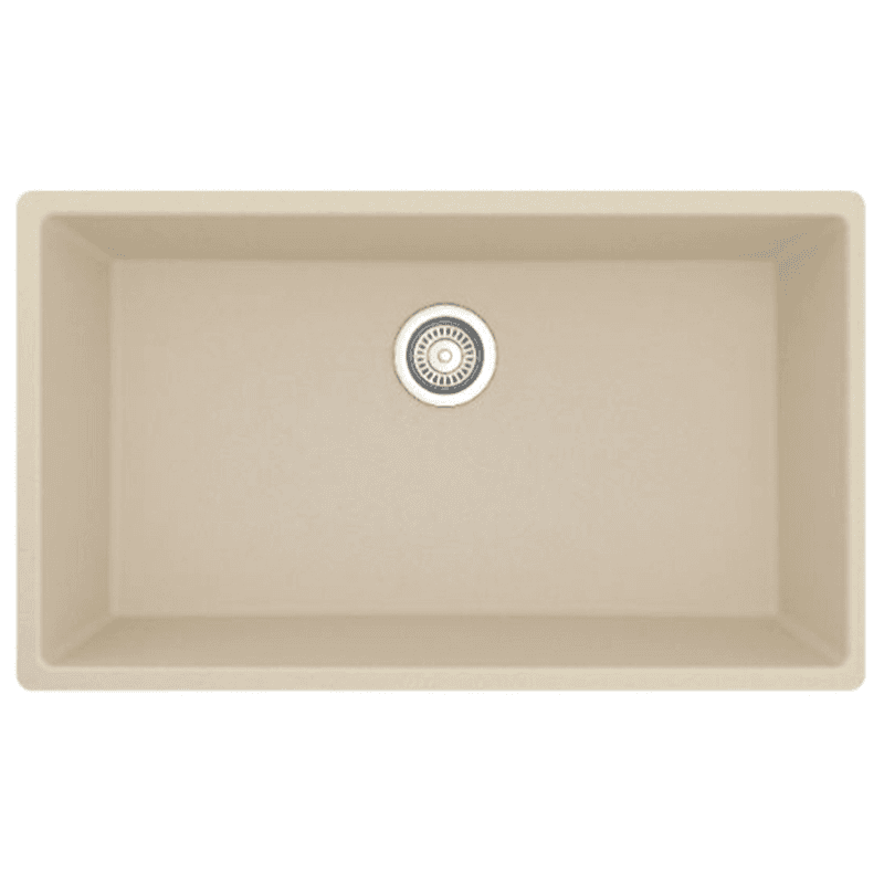 Quartz Undermount Large Single Bowl Kitchen Sink Kit, 32-1/4" x 19-1/4" x 9", Bisque Alt 1 - Image