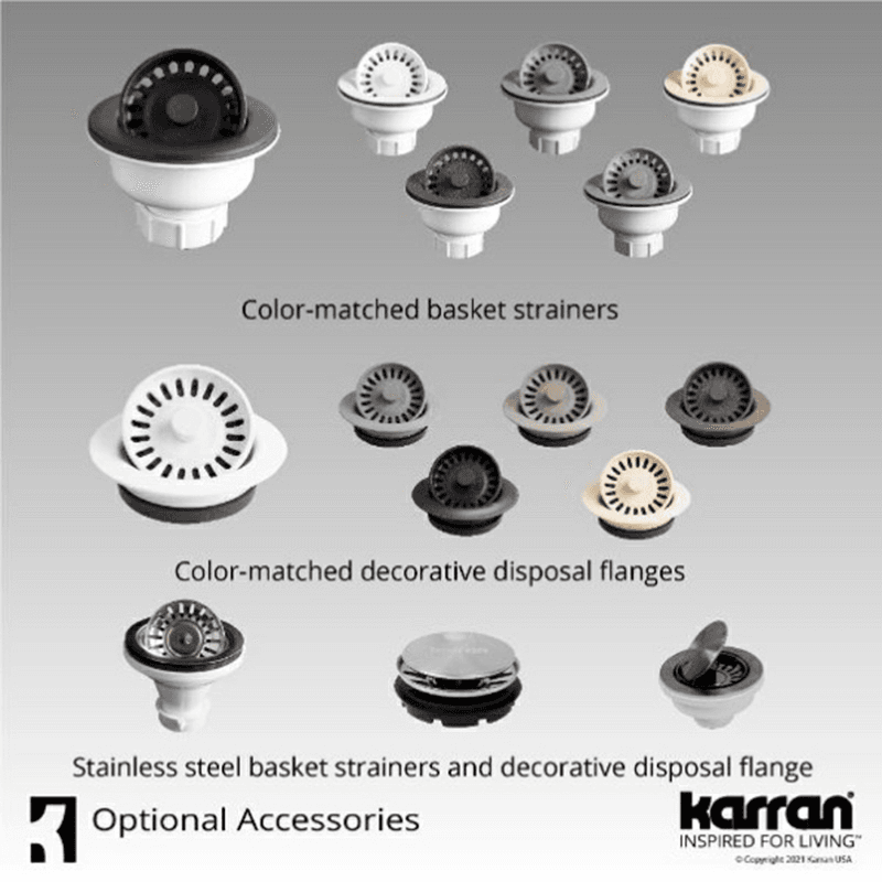 Quartz Undermount Large Single Bowl Kitchen Sink Kit, 32-1/4" x 19-1/4" x 9", Bisque Alt 11 - Image