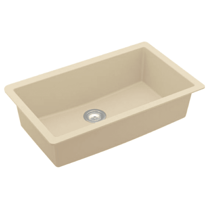 Quartz Undermount Large Single Bowl Kitchen Sink Kit, 32-1/4" x 19-1/4" x 9", Bisque Alt 2 - Image
