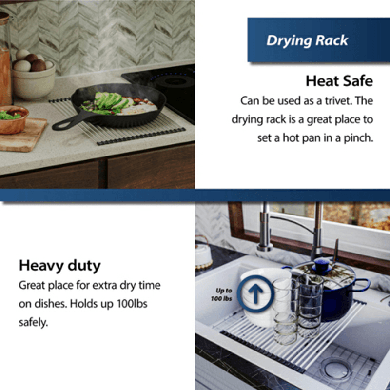 Quartz Undermount Double Equal 50/50 Bowl Workstation Kitchen Sink Kit, 32-1/2" x 19-1/4" x 9", Bisque Alt 8 - Image