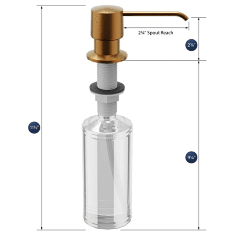 11-1/2" Kitchen Soap/Lotion Dispenser, Brushed Copper Alt 2 - Image