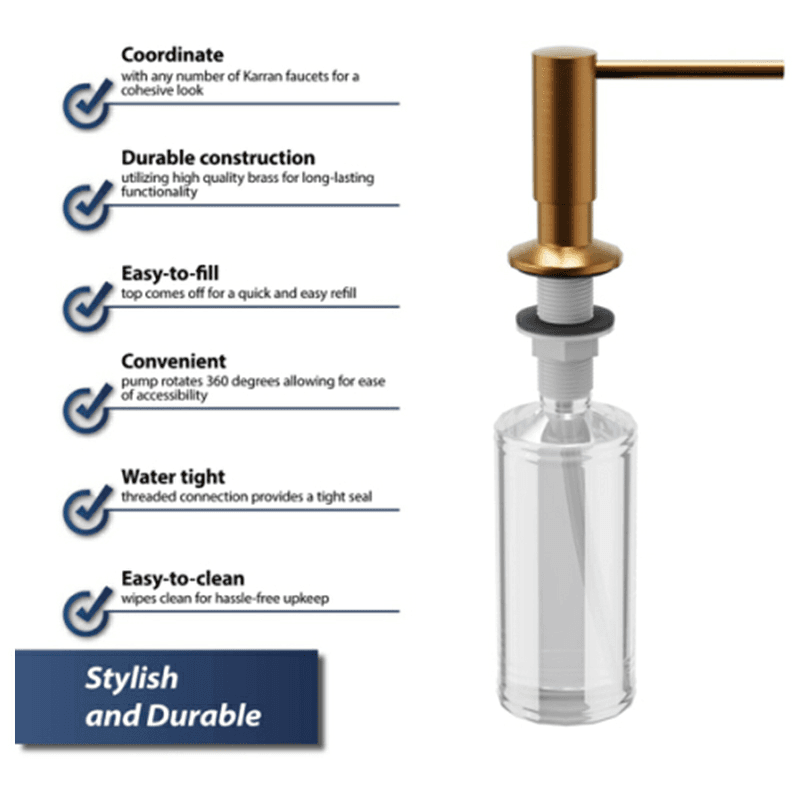 12-1/4" Kitchen Soap/Lotion Dispenser, Brushed Copper Alt 1 - Image