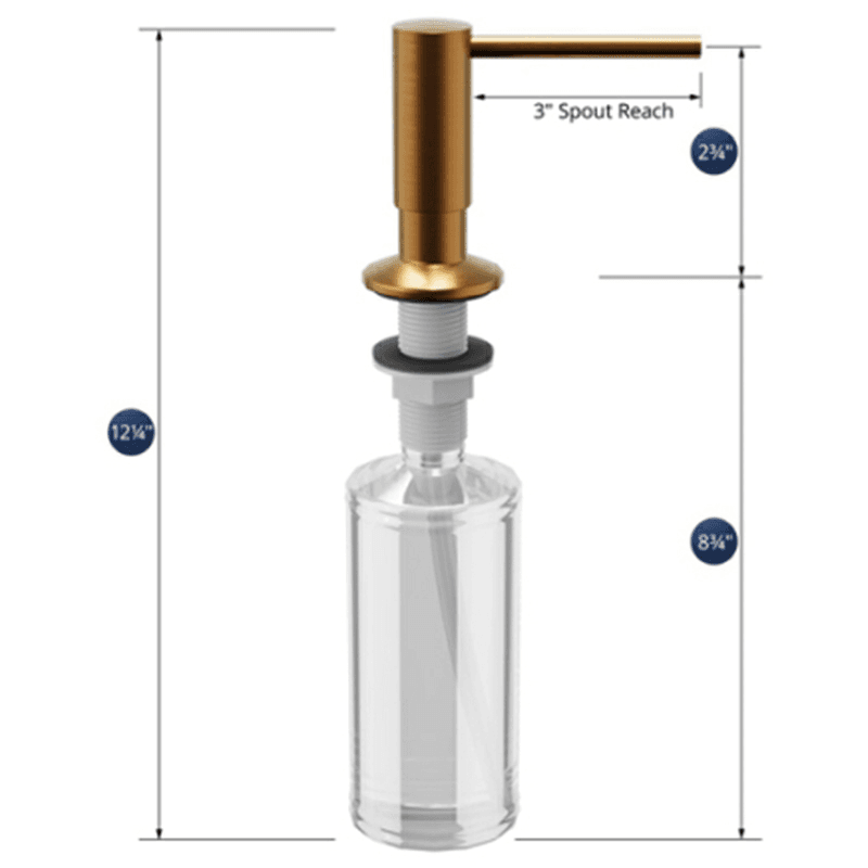 12-1/4" Kitchen Soap/Lotion Dispenser, Brushed Copper Alt 2 - Image