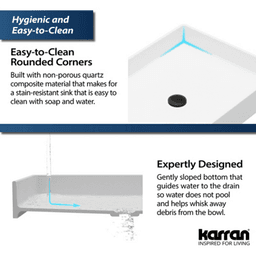 Sternhagen Quartz Rectangular Bathroom Vessel Sink, 23-5/8" x 17-3/4" x 4", Ice Blue Alt 5 - Image