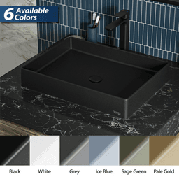 Sternhagen Quartz Rectangular Bathroom Vessel Sink, 23-5/8" x 17-3/4" x 4", Gray Alt 8 - Image