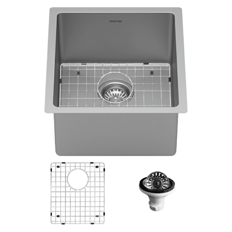 Select Stainless Steel Undermount 16G Single Bowl Kitchen Sink Kit, 16-1/2&quot; x 18&quot; x 9&quot; Main - Image