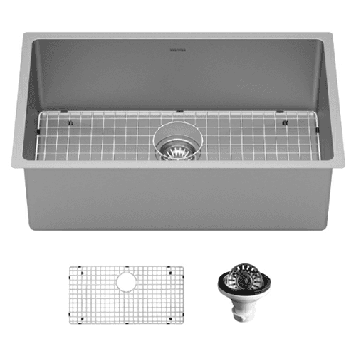 Select Stainless Steel Undermount 16G Extra Large Single Bowl Kitchen Sink Kit, 30&quot; x 18&quot; x 9-1/2&quot; Main - Image