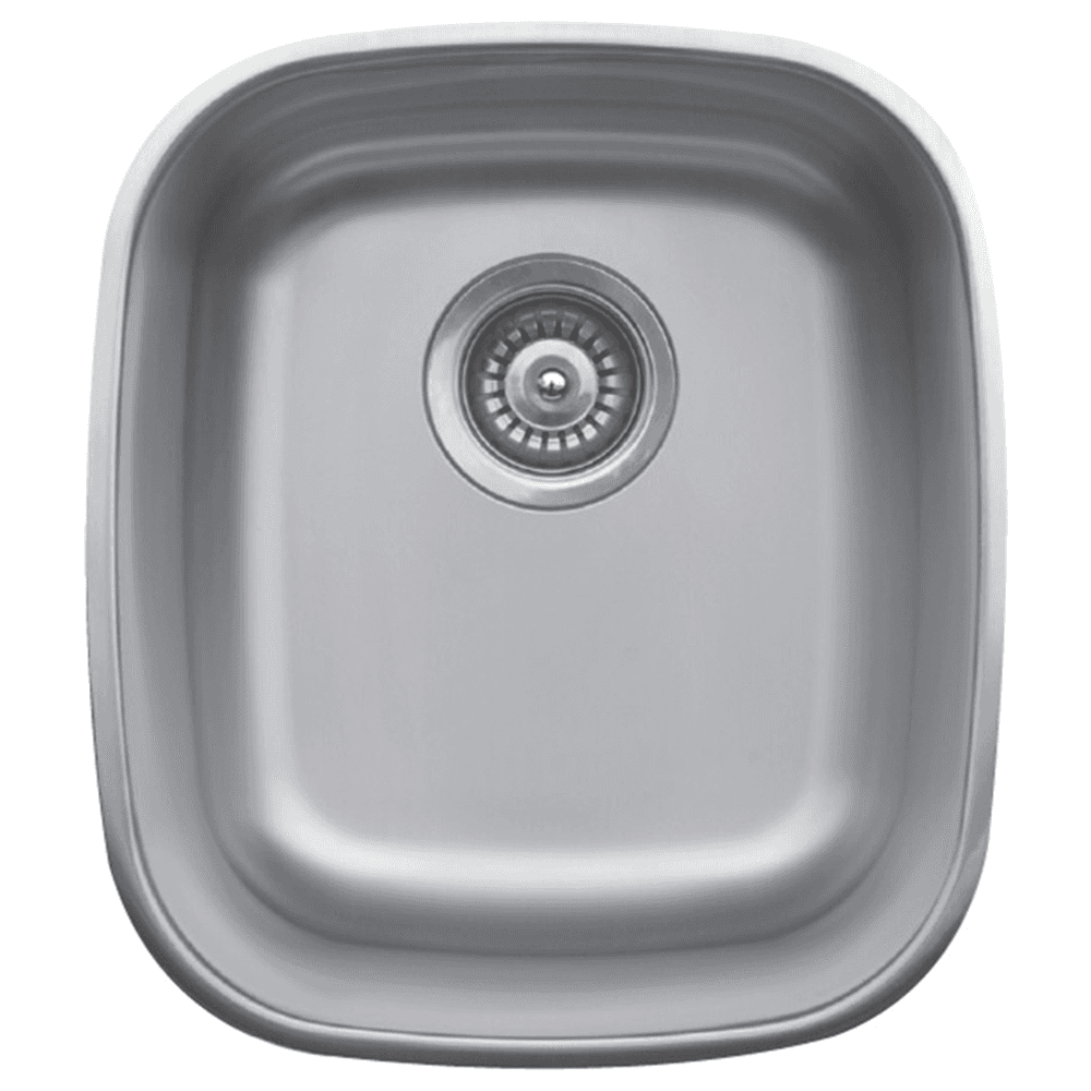 Karran U-1517 Stainless Steel Undermount 18G Single Bowl Bar/Prep Sink Angled View