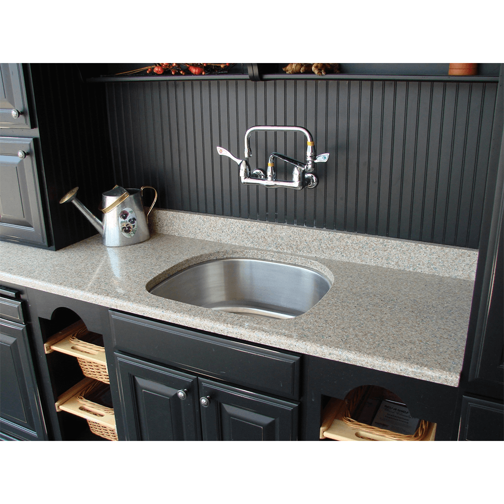 European satin brushed finish kitchen sink with rear drain location for extra storage space