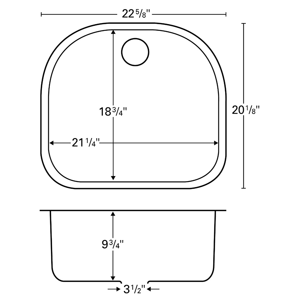 Stainless steel undermount kitchen sink with wide radiused bowl corners for easy maintenance