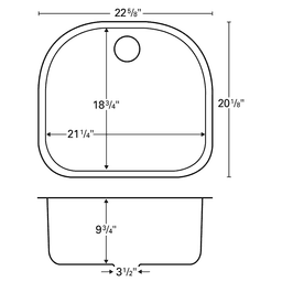 Stainless steel undermount kitchen sink with wide radiused bowl corners for easy maintenance