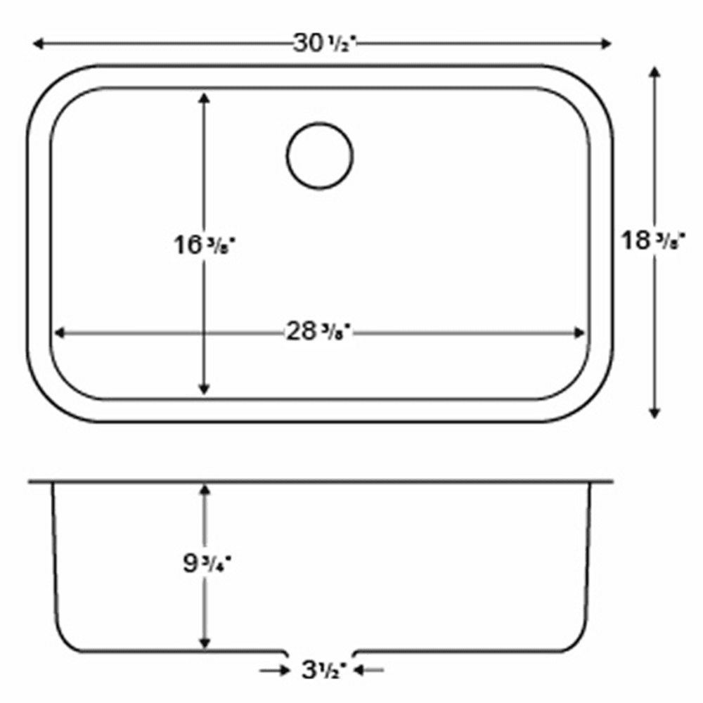 Karran U-3018 Stainless Steel Under Mount Kitchen Sink