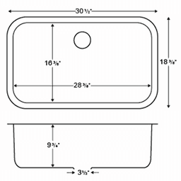 Karran U-3018 Stainless Steel Under Mount Kitchen Sink