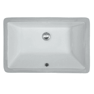 Rectangular-shaped sink designed to be undermounted into marble, granite, and quartz countertops