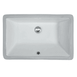 Rectangular-shaped sink designed to be undermounted into marble, granite, and quartz countertops