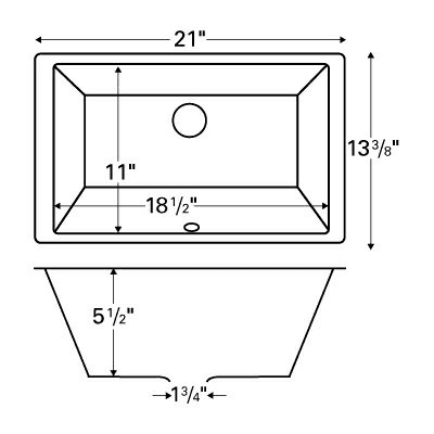 Undermount installation required for this ADA compliant, cUPC certified sink with rear drain location.