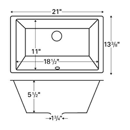 Undermount installation required for this ADA compliant, cUPC certified sink with rear drain location.