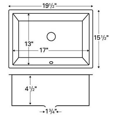 Karran Vitreous China Undermount Sink in White Finish, 19-1/2" x 15-1/2" x 4-1/2" for Granite and Quartz Countertops