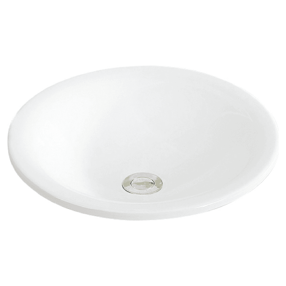 Valera Top Mount Vitreous China Single Bowl Bathroom Vessel Sink, 17-3/4" x 17-3/4" x 3-1/2", White Main - Image