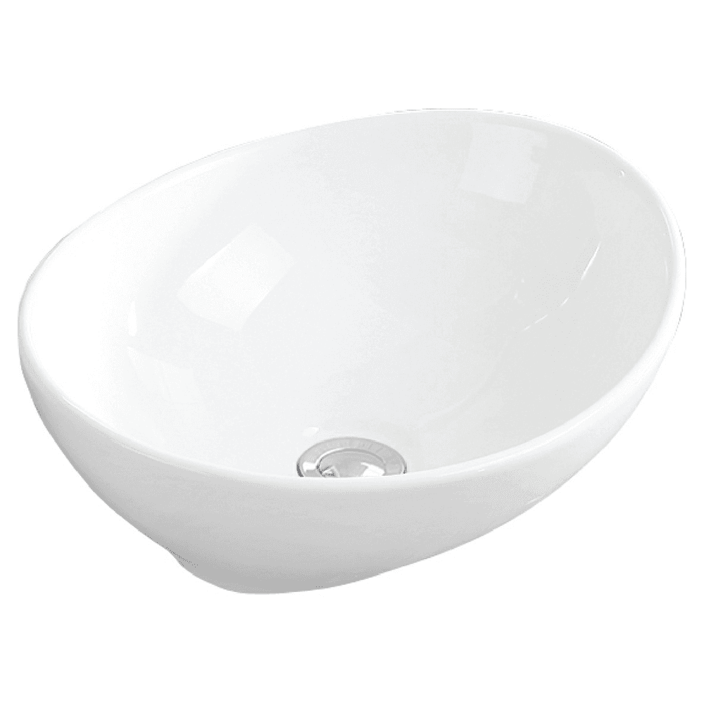 Valera Above-Counter Vitreous China Single Bowl Bathroom Vessel Sink, 15-1/2" x 13-1/4" x 4-1/2", White Main - Image