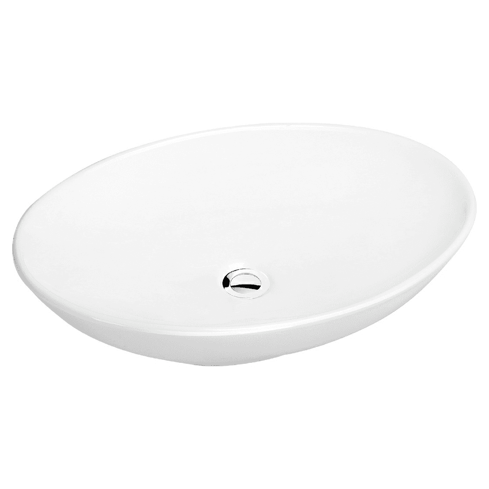 Valera Above-Counter Vitreous China Single Bowl Bathroom Vessel Sink, 27" x 16-3/4" x 3-1/4", White Main - Image