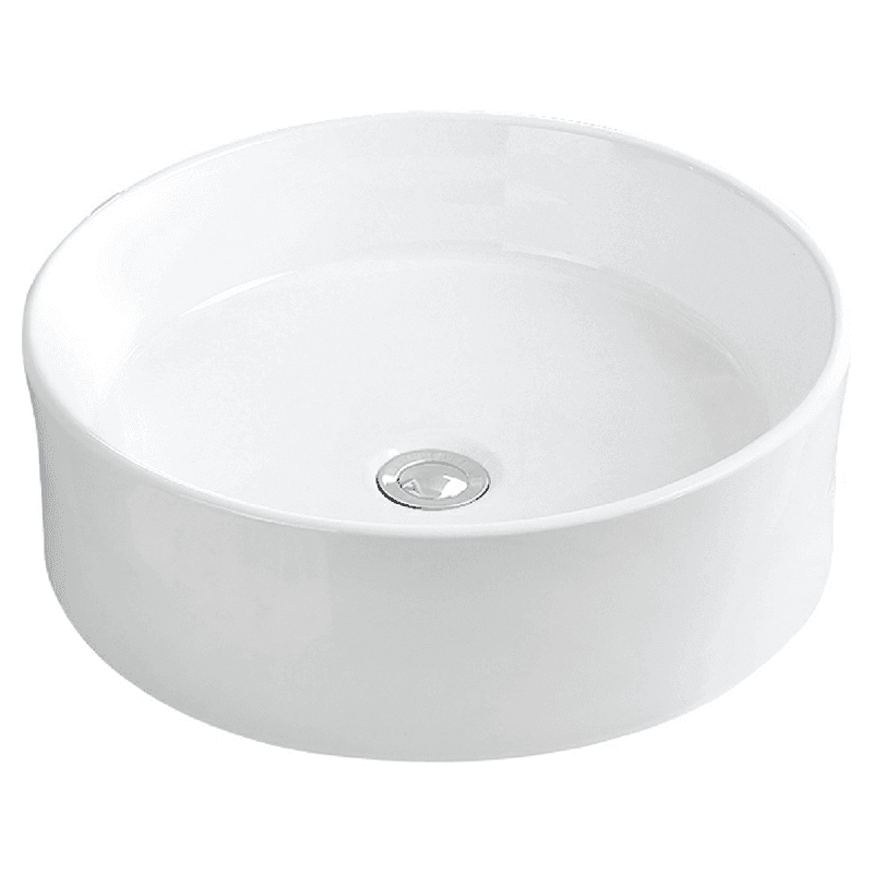 Valera Above-Counter Vitreous China Single Bowl Bathroom Vessel Sink, 18" x 18" x 4-1/2", White Main - Image