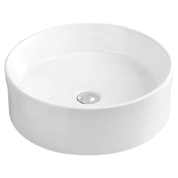 Valera Above-Counter Vitreous China Single Bowl Bathroom Vessel Sink, 18" x 18" x 4-1/2", White Main - Image