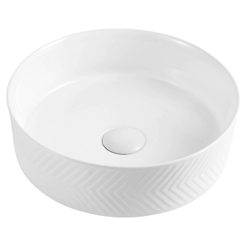 Valera Above-Counter Vitreous China Single Bowl Bathroom Vessel Sink, 14-1/8" x 14-1/8" x 4-1/2", White Main - Image