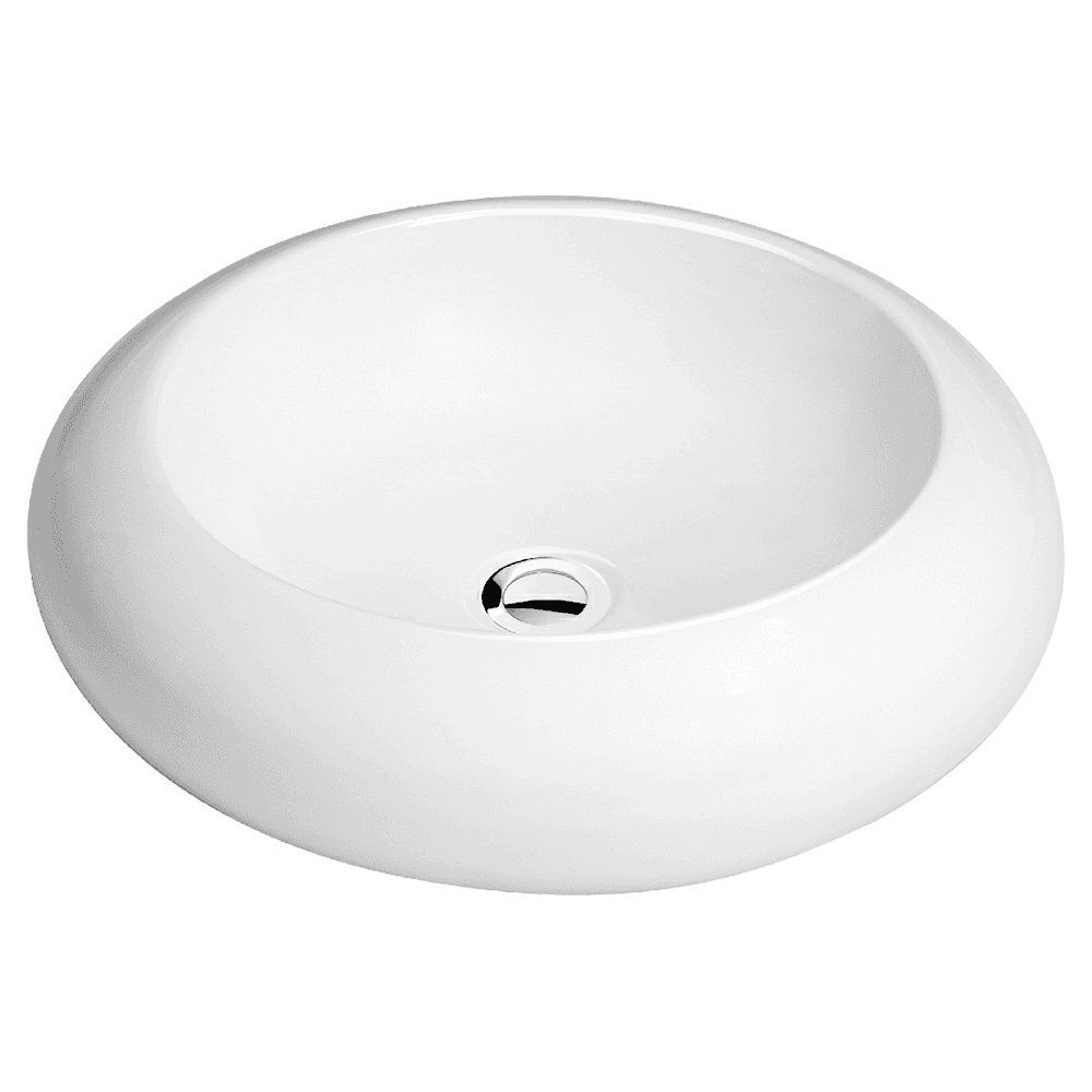 Valera Above-Counter Vitreous China Single Bowl Bathroom Vessel Sink, 19-1/2" x 19-1/2" x 4-1/4", White Main - Image