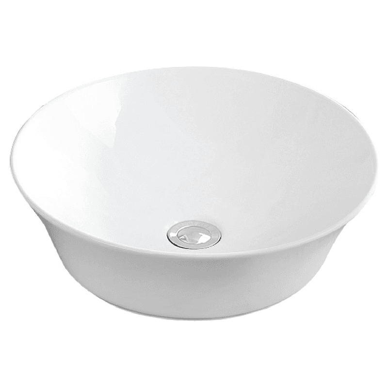 Valera Above-Counter Vitreous China Single Bowl Bathroom Vessel Sink, 16-1/2" x 16-1/2" x 4", White Main - Image