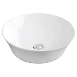 Valera Above-Counter Vitreous China Single Bowl Bathroom Vessel Sink, 16-1/2" x 16-1/2" x 4", White Main - Image