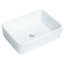 Valera Above-Counter Vitreous China Single Bowl Bathroom Vessel Sink, 18-3/4" x 14-1/2" x 4-1/4", White Main - Image