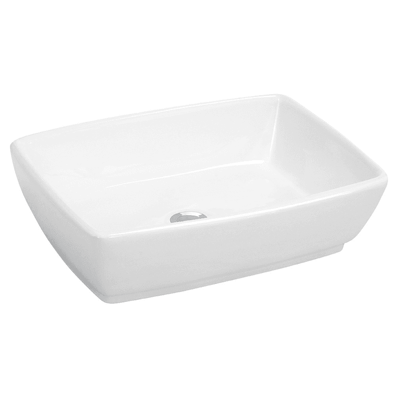 Valera Above-Counter Vitreous China Single Bowl Bathroom Vessel Sink, 19" x 13-1/4" x 4-1/4", White Main - Image