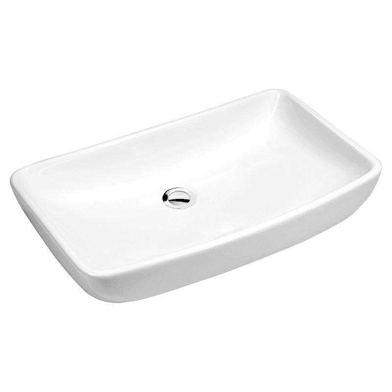 Valera Above-Counter Vitreous China Single Bowl Bathroom Vessel Sink, 24" x 15-1/2" x 4", White Main - Image