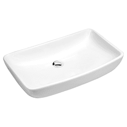 Valera Above-Counter Vitreous China Single Bowl Bathroom Vessel Sink, 24" x 15-1/2" x 4", White Main - Image