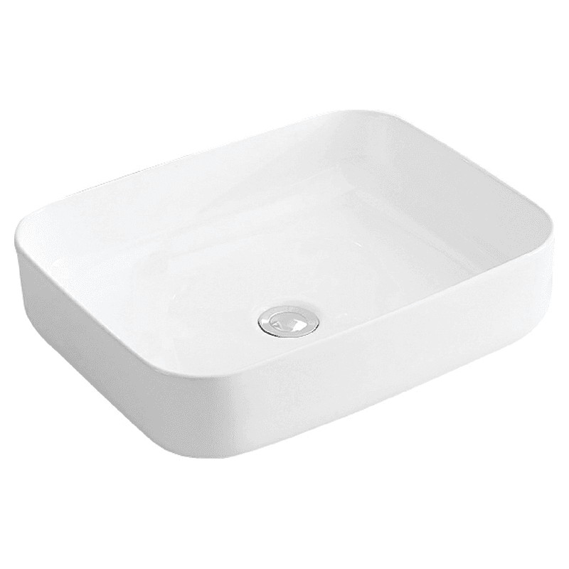 Valera Above-Counter Vitreous China Single Bowl Bathroom Vessel Sink, 20" x 15-7/8" x 4-1/2", White Main - Image