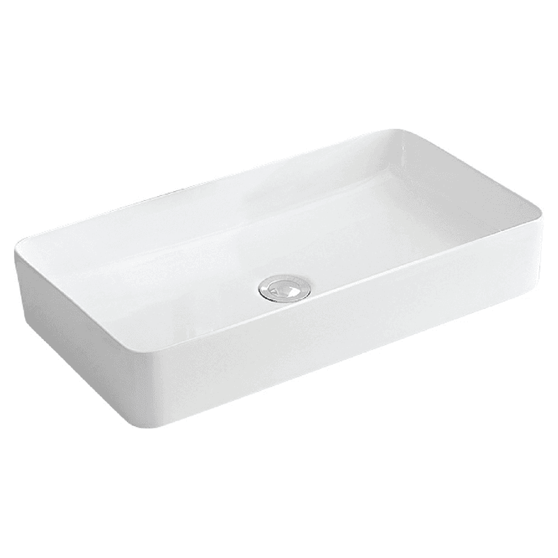 Valera Above-Counter Vitreous China Single Bowl Bathroom Vessel Sink, 24-1/4" x 14" x 3-1/2", White Main - Image