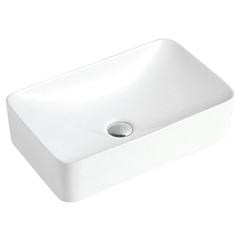 Valera Above-Counter Vitreous China Single Bowl Bathroom Vessel Sink, 19" x 11-1/2" x 3-3/4", White Main - Image