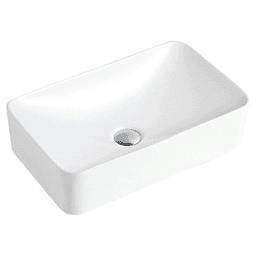 Valera Above-Counter Vitreous China Single Bowl Bathroom Vessel Sink, 19" x 11-1/2" x 3-3/4", White Main - Image