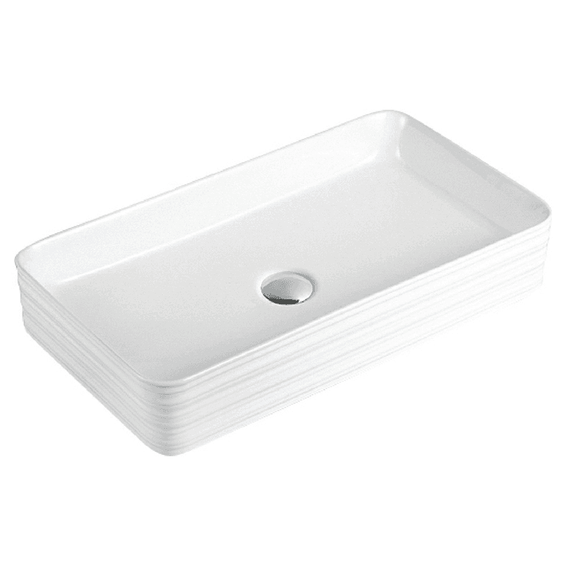 Valera Above-Counter Vitreous China Single Bowl Bathroom Vessel Sink, 26-3/8" x 14-7/8" x 3-1/2", White Main - Image