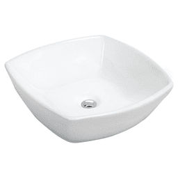 Valera Above-Counter Vitreous China Single Bowl Bathroom Vessel Sink, 16-3/4" x 16-1/2" x 4", White Main - Image