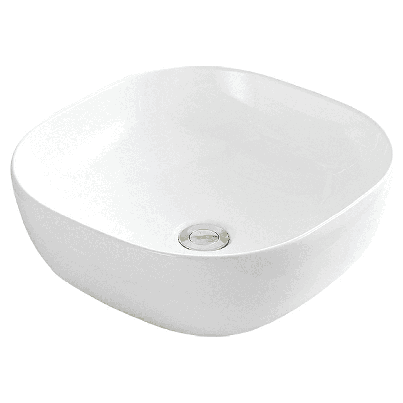 Valera Above-Counter Vitreous China Single Bowl Bathroom Vessel Sink, 16-3/4" x 16-3/4" x 4-1/2", White Main - Image