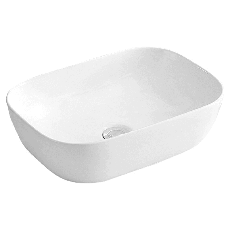 Valera Above-Counter Vitreous China Single Bowl Bathroom Vessel Sink, 19-7/8" x 15-3/4" x 4-1/2", White Main - Image