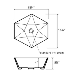 Valera Above-Counter Vitreous China Single Bowl Bathroom Vessel Sink, 18-3/4" x 16-3/8" x 4", White Alt 2 - Image