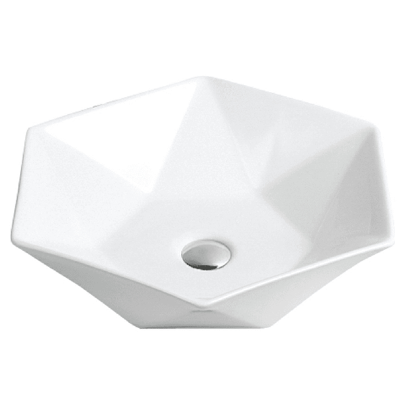 Valera Above-Counter Vitreous China Single Bowl Bathroom Vessel Sink, 18-3/4" x 16-3/8" x 4", White Main - Image