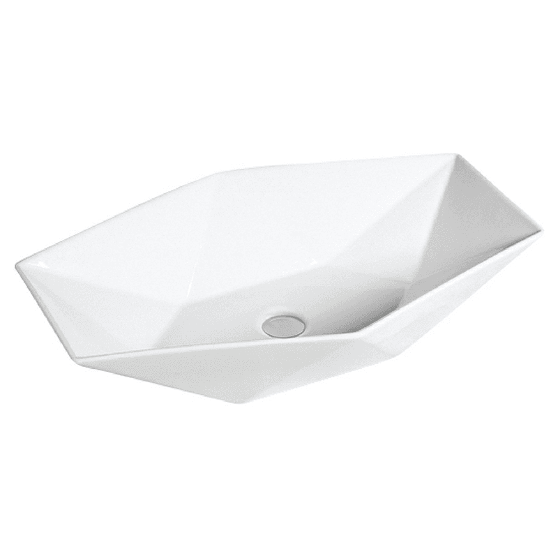 Valera Above-Counter Vitreous China Single Bowl Bathroom Vessel Sink, 25-1/8" x 16-1/2" x 4-1/2", White Main - Image