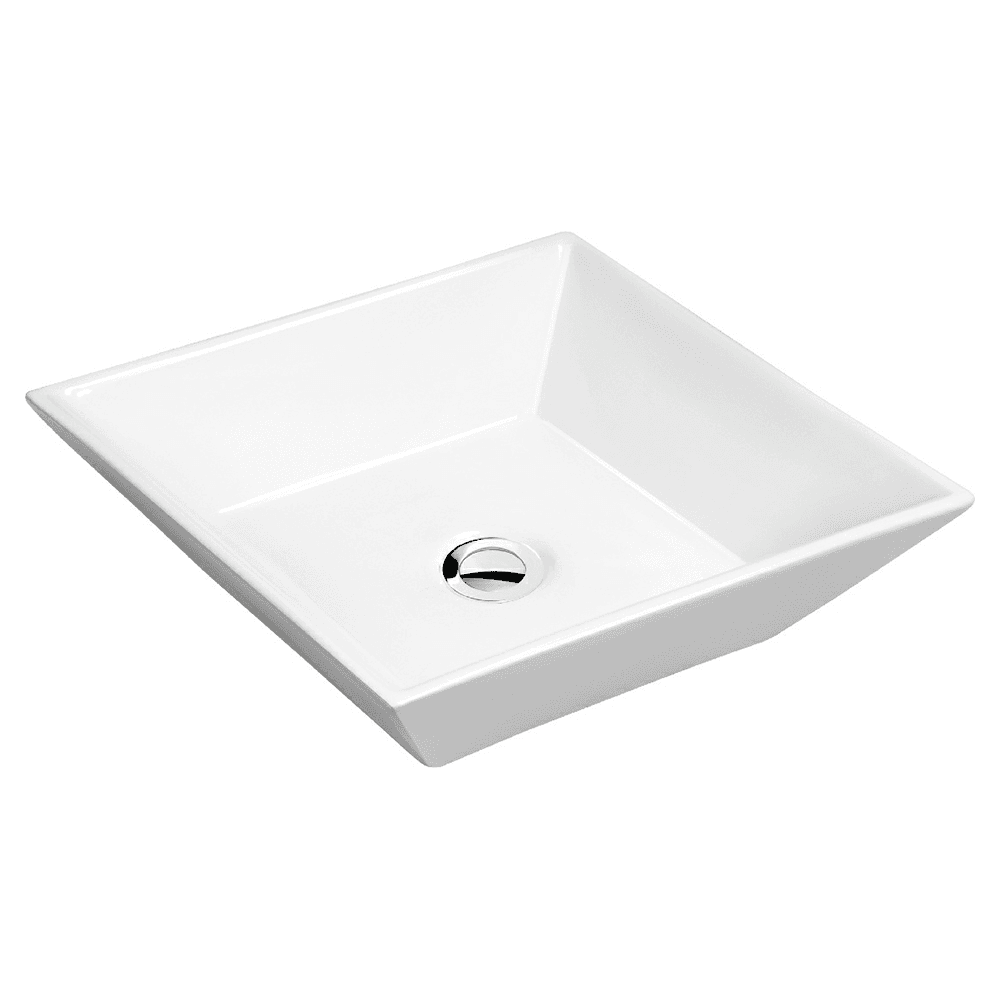 Valera Above-Counter Vitreous China Single Bowl Bathroom Vessel Sink, 16-1/4" x 16-1/4" x 3-3/4", White Main - Image