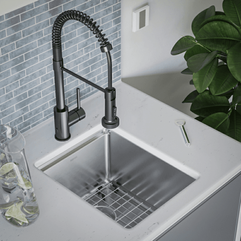 Elite Stainless Steel Undermount 16G Single Bowl Workstation Kitchen Sink Kit, 18-3/4" x 15" x 10" Alt 1 - Image