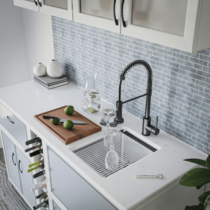 Elite Stainless Steel Undermount 16G Single Bowl Workstation Kitchen Sink Kit, 18-3/4" x 15" x 10" Alt 10 - Image