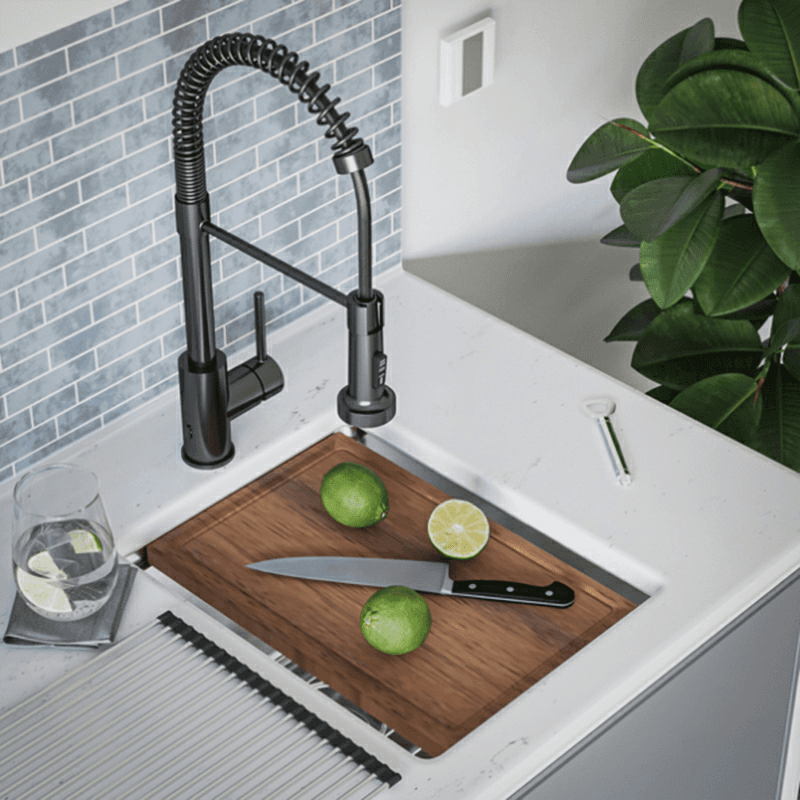 Elite Stainless Steel Undermount 16G Single Bowl Workstation Kitchen Sink Kit, 18-3/4" x 15" x 10" Alt 4 - Image